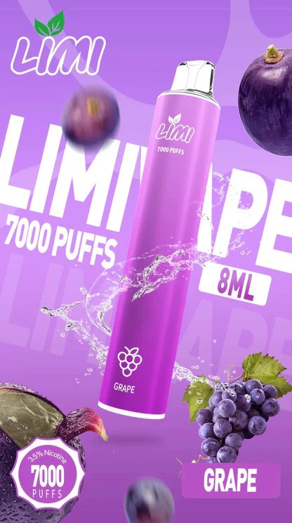 【LIMI】7000口拋棄式電子煙 吸氣即亮LED燈條 8ml 650mAh可充電 3.5%尼古丁鹽 冰感水果系列 現貨秒發:圖片 4