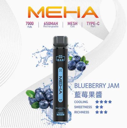 【MEHA XBAR】魅嗨小黑條 7000口拋棄式電子煙 650mAh可充電 3%丁鹽 極強冰感 Mesh芯 現貨秒發:圖片 15